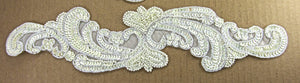 Designer Motif Three Pieces China White Sequins 14" x 3.5"