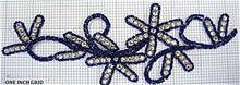 Load image into Gallery viewer, Designer Motif with Blue Beads and Rhinestones 8&quot; x 3&quot;
