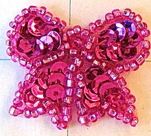 Load image into Gallery viewer, Bow Fushcia with Sequins and Beads 1 &quot;