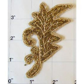 GOLD METALLIC BEADED LEAF