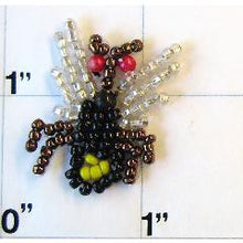 Load image into Gallery viewer, Fly with Black Brown Silver Beads 1&quot;