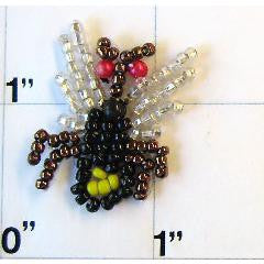 Fly with Black Brown Silver Beads 1"