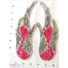 Load image into Gallery viewer, Flame Pair Pink and Silver 9&quot;x4&quot;