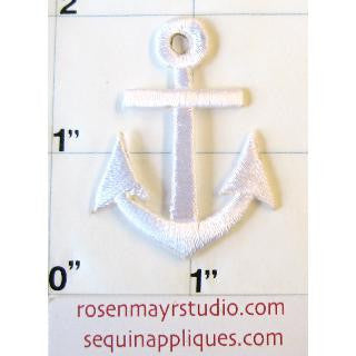 Anchor White Embroidered Iron-On 1.5