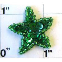 Load image into Gallery viewer, Star with Dark Green Sequins 1&quot;