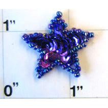 Star with Purple Sequins 1"