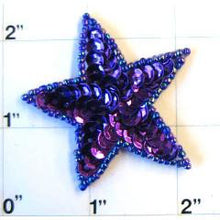 Load image into Gallery viewer, Star with Purple Sequins and Beads 2&quot;