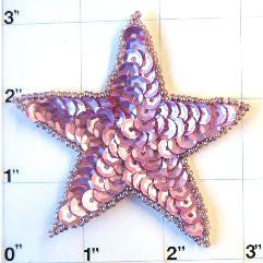 Star with Mauve Sequins 3"