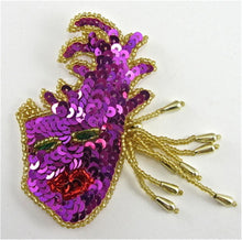 Load image into Gallery viewer, Mardi Gras Woman with Earrings 3.5&quot; x 2&quot;