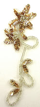 Load image into Gallery viewer, Flower with Gold Sequins Thick Silver Beads 7.5&quot; x 2.5&quot;