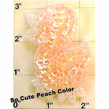 Load image into Gallery viewer, Duck Baby with Peachy Pink Sequins and Beads 3&quot;