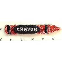 Load image into Gallery viewer, Crayon with Red Sequins and Beads 5.5&quot; x 1&quot;