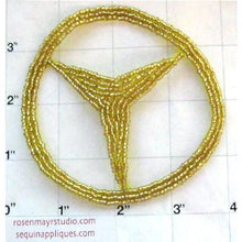 Load image into Gallery viewer, Mercedes Emblem Gold Beads 4&quot;