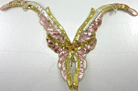 Designer Motif Neck Line with shiny Gold Silver Pink Sequins 10