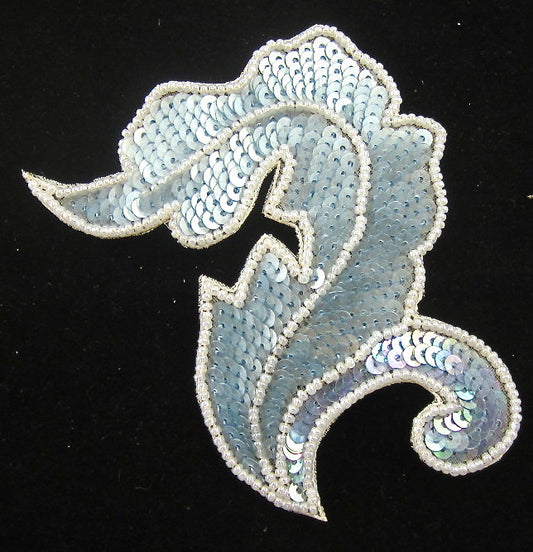 Flower Leaf with different Shades of Blue 3.5" x 4"