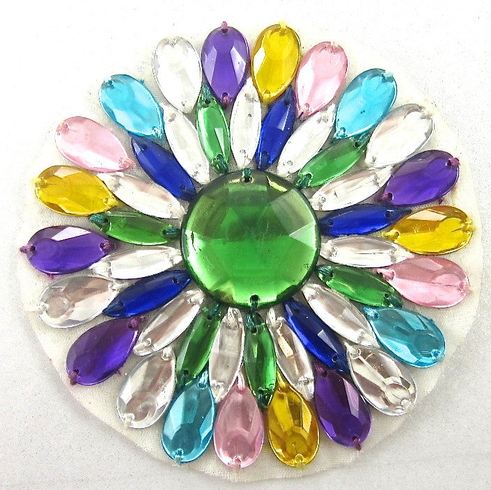 Designer Motif Jewel with Multi-Colored Stones 3.5