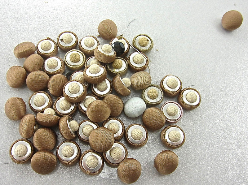 Buttons Whole Bag Satin Tan Color 1/2