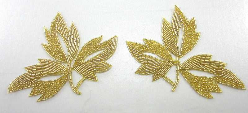 Leaf Pair with Gold Beads 4