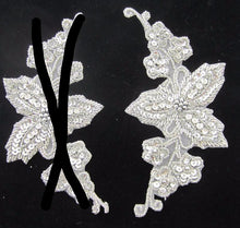 Load image into Gallery viewer, Flower with Silver Sequins and Beads 6.5&quot; x 4&quot;