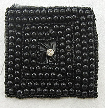 Load image into Gallery viewer, Designer Motif with Black Beads and Rhinestone 2&quot;