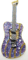 Guitar Purple Sequins and Beads 8.5
