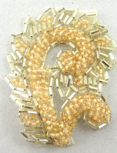 Load image into Gallery viewer, Designer Motif with Peach and Silver Beads 2.5&quot; x 1.5&quot;