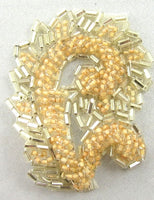 Designer Motif with Peach and Silver Beads 2.5