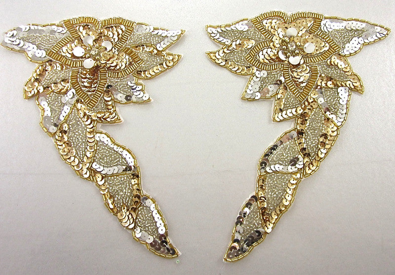 Designer Motif With Gold Sequins Beads and Rhinestones 9