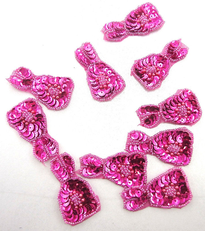 Flower Set Fuchsia Sequins and Beads 2