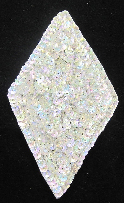 Designer Motif Diamond Shape with Iridescent Sequins 2.75" x 4.5"