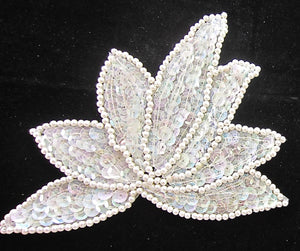 Leaf with Iridescent Sequins Beads 4" x 5"