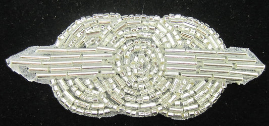 Designer Motif with Silver Triple Circle 3.5" x 1.5"