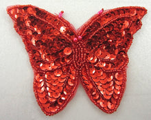 Load image into Gallery viewer, Butterfly with Red Sequins and Beads 3.5&quot; x 5&quot;