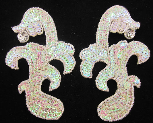 Designer Motif Iridescent Laser Spotlite Swirls with Silver Dot 6" x 4"