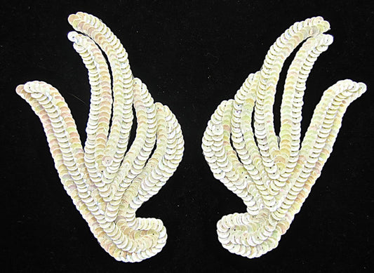 Leaf Pair with Choice of Color Sequins 6" x 3"