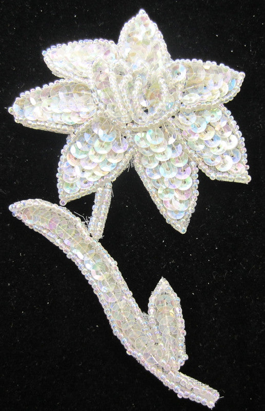 Flower with Iridescent Sequins and Beads 4.5" x 3"