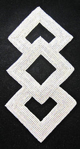Motif Triple Square with Iridescent Beads 8" x 4"