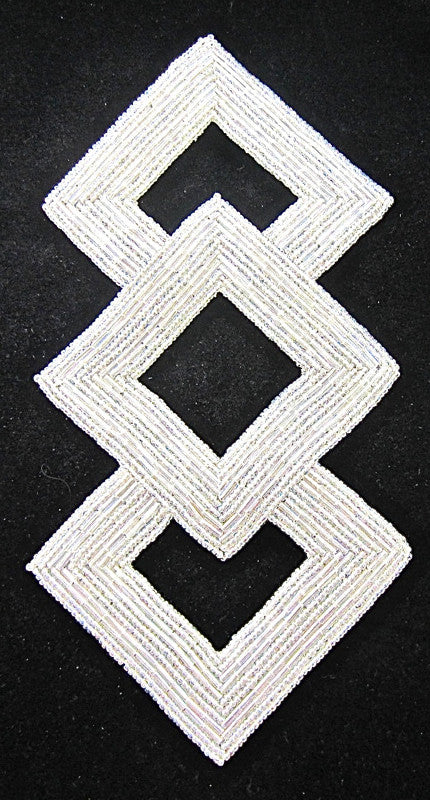 Motif Triple Square with Iridescent Beads 8