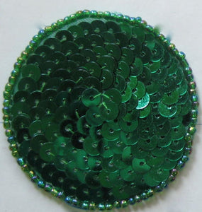 Circles and Dots with Green Sequins and Beads Various Sizes