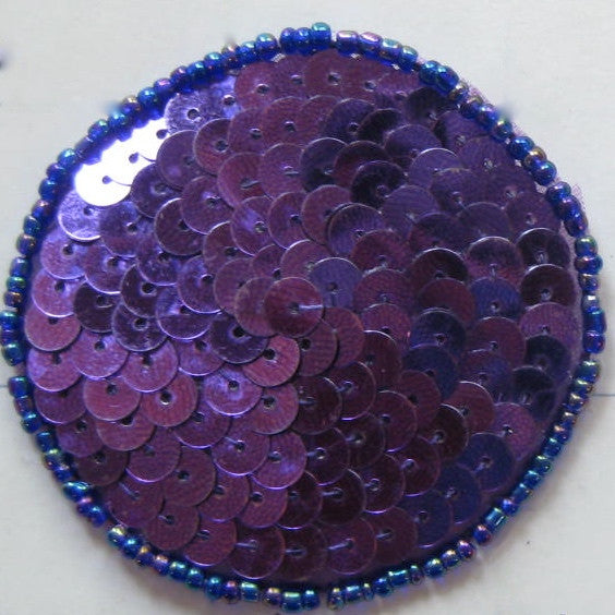 Circle Dot with Purple Sequins and Beads