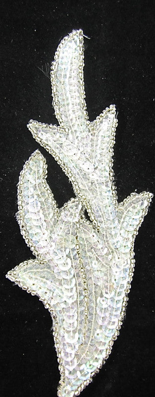 Leaf Crystal Iridescent Sequins with Silver Beads 7