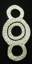 Load image into Gallery viewer, Designer Motif Triple Circle with Iridescent and Black Beads 6&quot; x 3&quot;