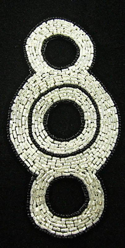 Designer Motif Triple Circle with Iridescent and Black Beads 6