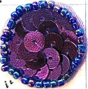 Circle Dot with Purple Sequins and Beads