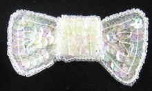 Load image into Gallery viewer, Bow Iridescent Sequins and Beads 1.5&quot; X 2.25&quot;