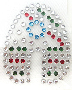 Letter A Hot Fix Iron-On Heat Transfer with Multi-Color Rhinestones 2"