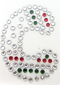 Letter C Hot Fix Iron-On Heat Transfer with Multi-Color Rhinestones 2"
