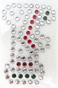 Letter F Hot Fix Iron-On Heat Transfer with Multi-Color Rhinestones 2"