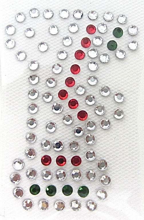 Letter F Hot Fix Iron-On Heat Transfer with Multi-Color Rhinestones 2