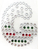 Letter G Hot Fix Iron-On Heat Transfer with Multi-Color Rhinestones 2